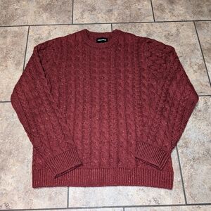 Lucky Brand Cable Knit Tweed Sweater Men's Medium NWTS